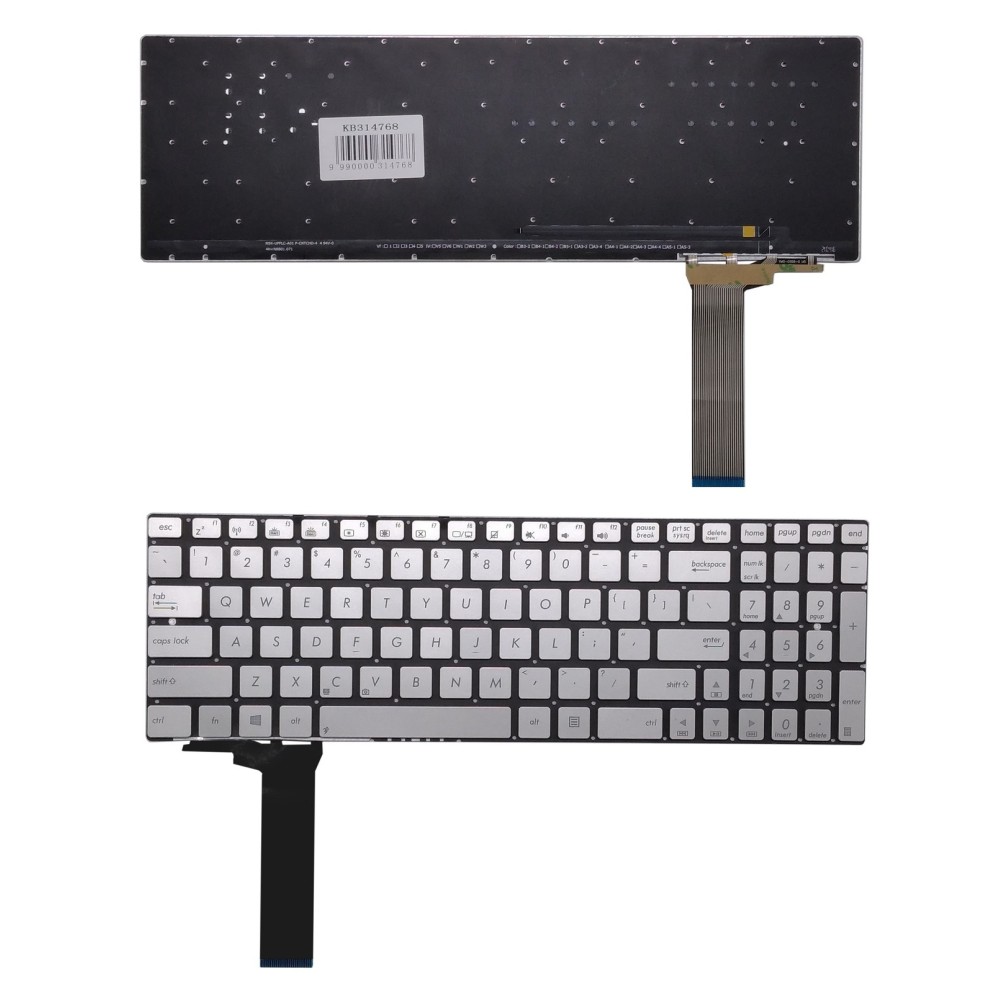 Keyboard ASUS N550J, US (silver)